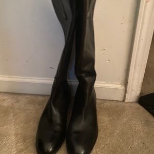 Knee high Black leather boot